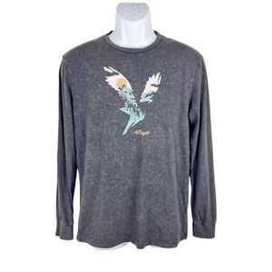 American Eagle Shirt Men Small Grey Long Sleeve Vintage Graphic Crew Neck Casual
